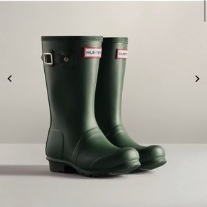 Hunter Original Big Kids Rain Boots in Hunter Green
